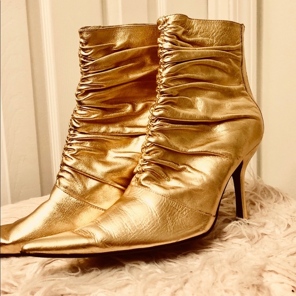 Steve Madden Shoes Gold Stilettoheeled Steve Madden Boots Poshmark